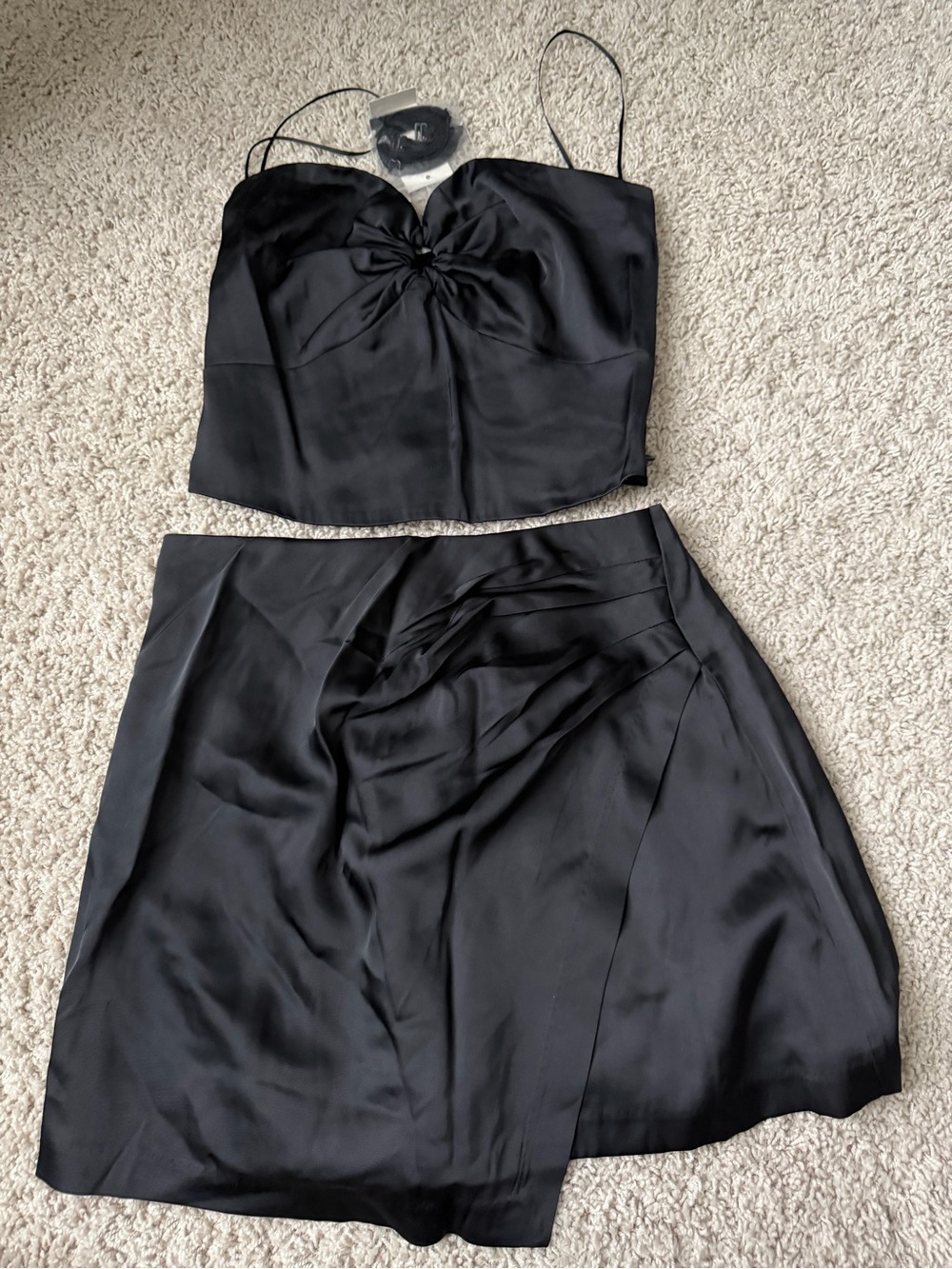 Abercrombie & Fitch Black Satin Mini Skirt